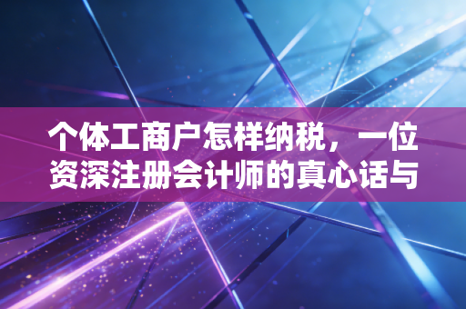 个体工商户怎样纳税，一位资深注册会计师的真心话与实操建议