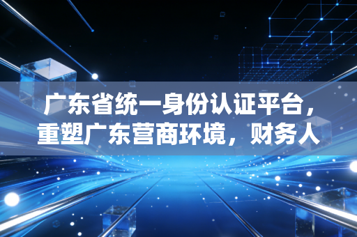 广东省统一身份认证平台，重塑广东营商环境，财务人眼中的数字基建