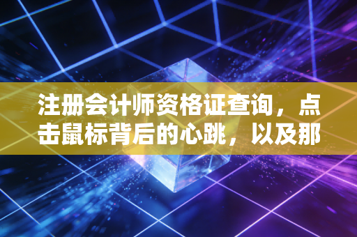 注册会计师资格证查询，点击鼠标背后的心跳，以及那张纸赋予你的真实重量