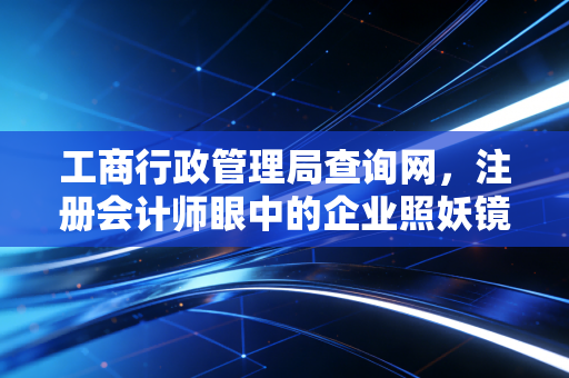 工商行政管理局查询网，注册会计师眼中的企业照妖镜与实战避坑指南