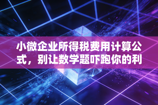 小微企业所得税费用计算公式，别让数学题吓跑你的利润