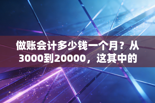 做账会计多少钱一个月？从3000到20000，这其中的差距到底在哪里？