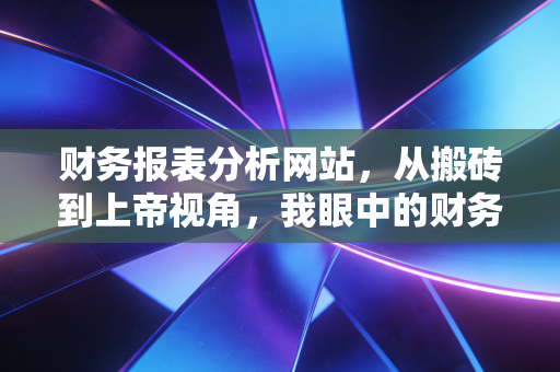 财务报表分析网站，从搬砖到上帝视角，我眼中的财务数字化革命
