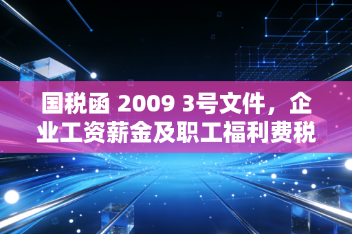 国税函 2009 3号文件，企业工资薪金及职工福利费税前扣除的实务痛点与合规指引