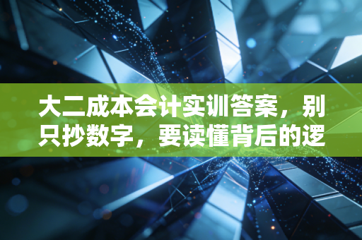 大二成本会计实训答案,别只抄数字,要读懂背后的逻辑