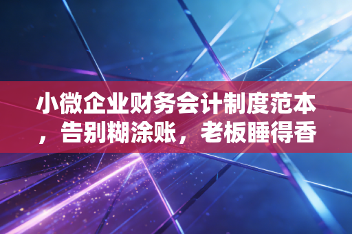 小微企业财务会计制度范本,告别糊涂账,老板睡得香的秘密武器