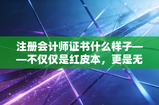 注册会计师证书什么样子——不仅仅是红皮本，更是无数个挑灯夜战的勋章