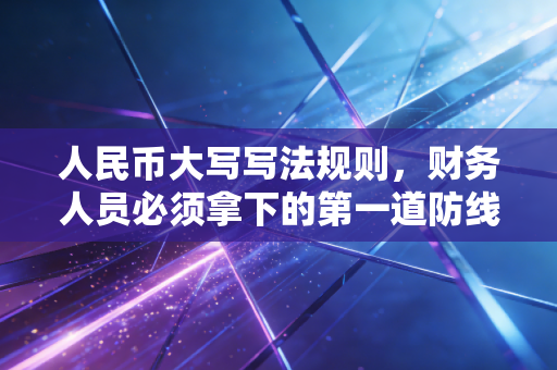 人民币大写写法规则，财务人员必须拿下的第一道防线