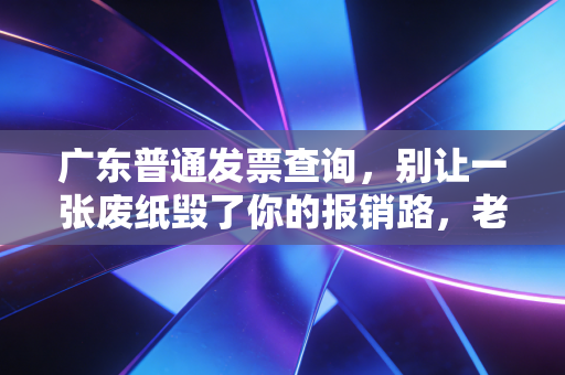 广东普通发票查询,别让一张废纸毁了你的报销路,老会计的避坑指南