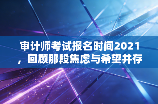 审计师考试报名时间2021,回顾那段焦虑与希望并存的备考岁月
