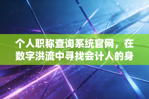 个人职称查询系统官网，在数字洪流中寻找会计人的身份认同
