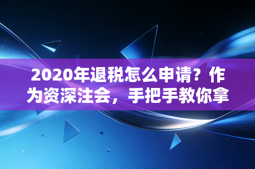 2020年退税怎么申请？作为资深注会，手把手教你拿回这笔意外之财