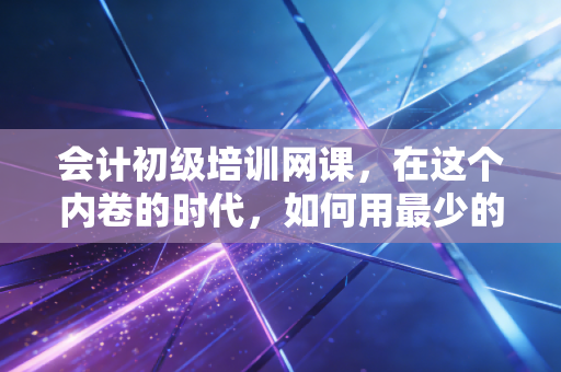 会计初级培训网课，在这个内卷的时代，如何用最少的成本换取最大的职业跳板？