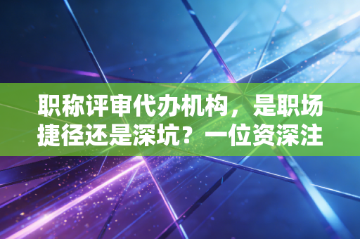 职称评审代办机构，是职场捷径还是深坑？一位资深注会的大实话