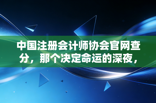 中国注册会计师协会官网查分，那个决定命运的深夜，我们都在等一个60+