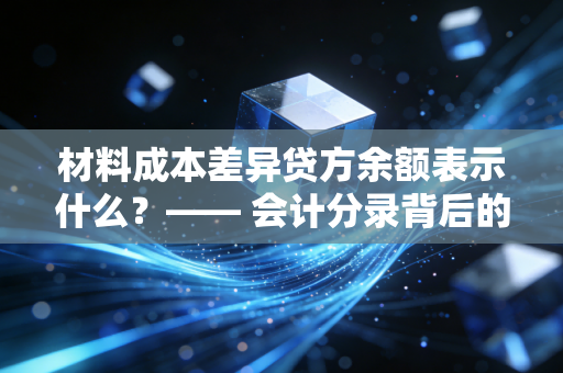 材料成本差异贷方余额表示什么？—— 会计分录背后的省钱真相与管理启示