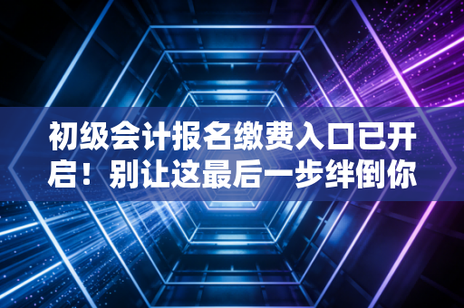 初级会计报名缴费入口已开启！别让这最后一步绊倒你，一位注会老兵的肺腑之言