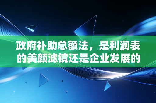 政府补助总额法，是利润表的美颜滤镜还是企业发展的强心剂？