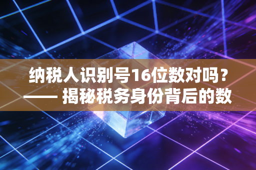 纳税人识别号16位数对吗?—— 揭秘税务身份背后的数字密码与职场误区