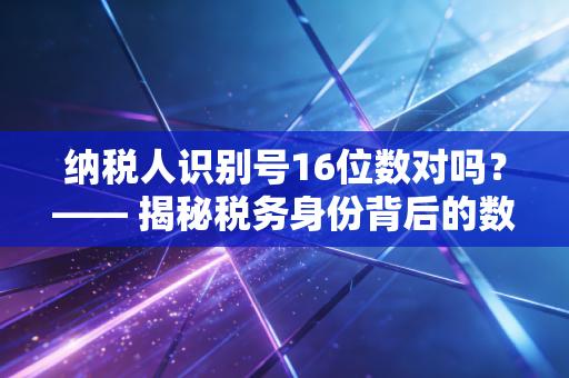 纳税人识别号16位数对吗?—— 揭秘税务身份背后的数字密码与职场误区
