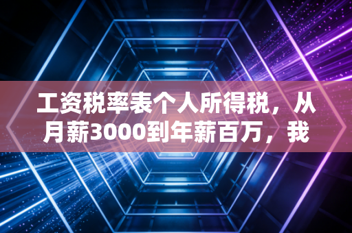 工资税率表个人所得税，从月薪3000到年薪百万，我们到底交了多少保护费？