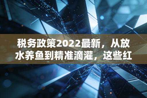 税务政策2022最新,从放水养鱼到精准滴灌,这些红利你接住了吗?