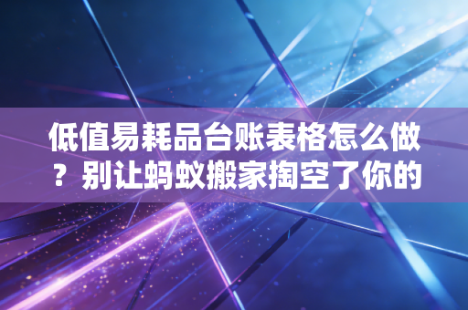 低值易耗品台账表格怎么做?别让蚂蚁搬家掏空了你的利润