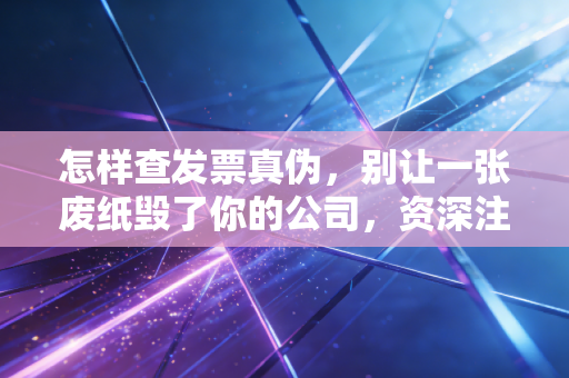 怎样查发票真伪，别让一张废纸毁了你的公司，资深注会教你火眼金睛
