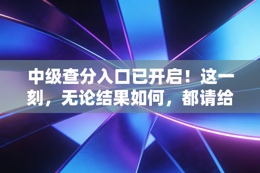 中级查分入口已开启!这一刻,无论结果如何,都请给自己一个大大的拥抱
