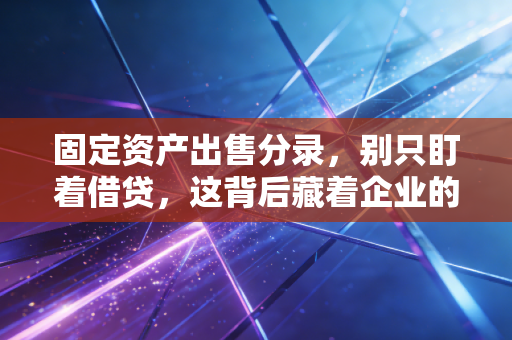 固定资产出售分录，别只盯着借贷，这背后藏着企业的经营哲学与断舍离智慧