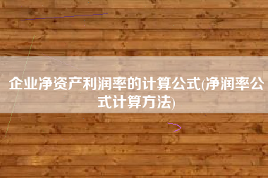 详细阅读:企业净资产利润率的计算公式(净润率公式计算方法) 企业净资产利润率的计算公式(净润率公式计算方法)