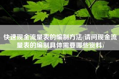 快速现金流量表的编制方法(请问现金流量表的编制具体需要哪些资料)