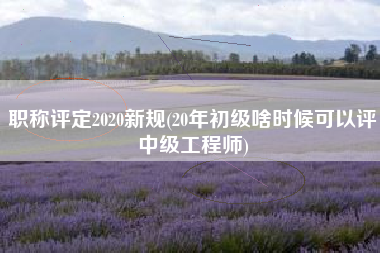 职称评定2020新规(20年初级啥时候可以评中级工程师)