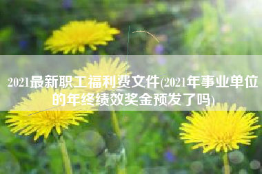 2021最新职工福利费文件(2021年事业单位的年终绩效奖金预发了吗)