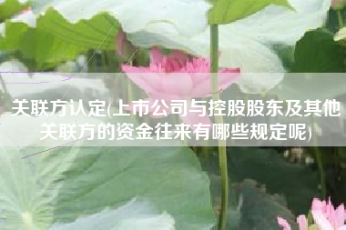 详细阅读:关联方认定(上市公司与控股股东及其他关联方的资金往来有哪些规定呢) 关联方认定(上市公司与控股股东及其他关联方的资金往来有哪些规定呢)