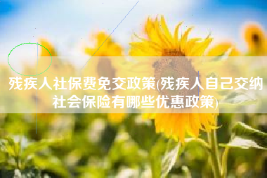 残疾人社保费免交政策(残疾人自己交纳社会保险有哪些优惠政策)