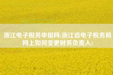 详细阅读:浙江电子税务申报网(浙江省电子税务局网上如何变更财务负责人) 浙江电子税务申报网(浙江省电子税务局网上如何变更财务负责人)