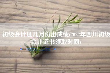 详细阅读:初级会计证几月份出成绩(2022年四川初级会计证书领取时间) 初级会计证几月份出成绩(2022年四川初级会计证书领取时间)