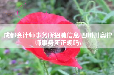 成都会计师事务所招聘信息(四川川奥律师事务所正规吗)