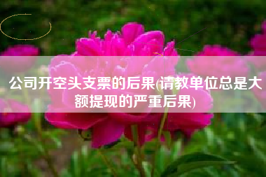 详细阅读:公司开空头支票的后果(请教单位总是大额提现的严重后果) 公司开空头支票的后果(请教单位总是大额提现的严重后果)