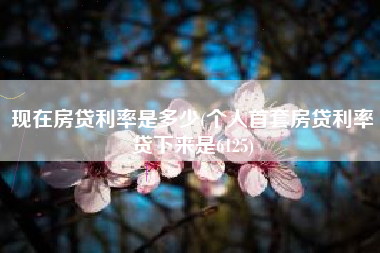 现在房贷利率是多少(个人首套房贷利率贷下来是6125)