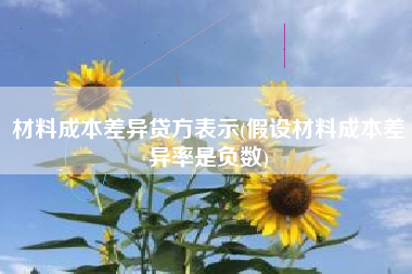 材料成本差异贷方表示(假设材料成本差异率是负数)