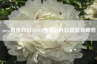 详细阅读:acca具体科目(ACCA考试F2科目题型有哪些啊) acca具体科目(ACCA考试F2科目题型有哪些啊)