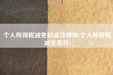 个人所得税减免标准及细则(个人所得税减免条件)