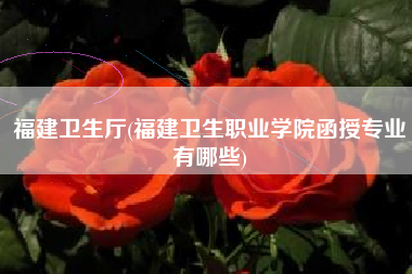 福建卫生厅(福建卫生职业学院函授专业有哪些)