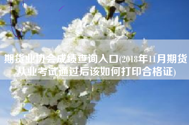 期货业协会成绩查询入口(2018年11月期货从业考试通过后该如何打印合格证)