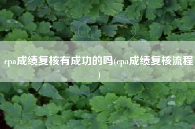 详细阅读:cpa成绩复核有成功的吗(cpa成绩复核流程) cpa成绩复核有成功的吗(cpa成绩复核流程)