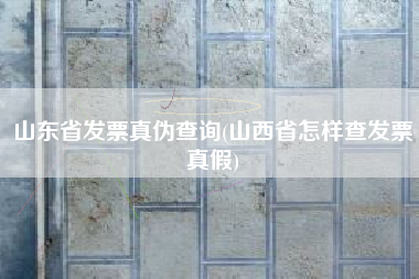 山东省发票真伪查询(山西省怎样查发票真假)