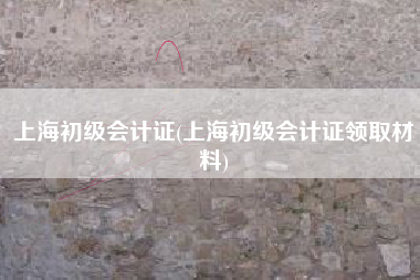 上海初级会计证(上海初级会计证领取材料)