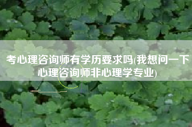 详细阅读:考心理咨询师有学历要求吗(我想问一下心理咨询师非心理学专业) 考心理咨询师有学历要求吗(我想问一下心理咨询师非心理学专业)